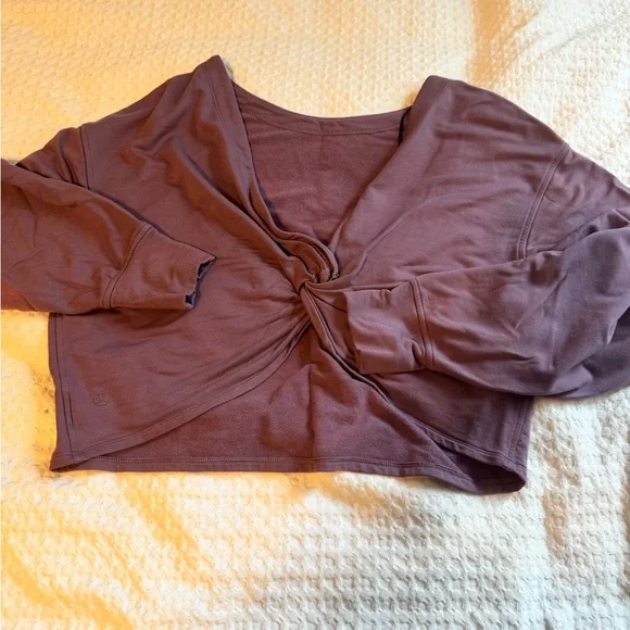 Lululemon Athletica Twist Knot Pullover Sweatshirt- Cyber Violet - Picture 2 of 4
